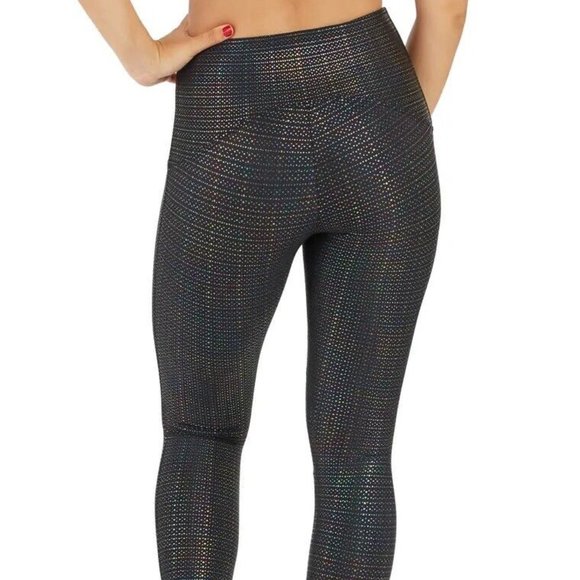Spanx Size M Metallic Dot Print Active 7/8 Nylon High Waisted Legging - Picture 12 of 12